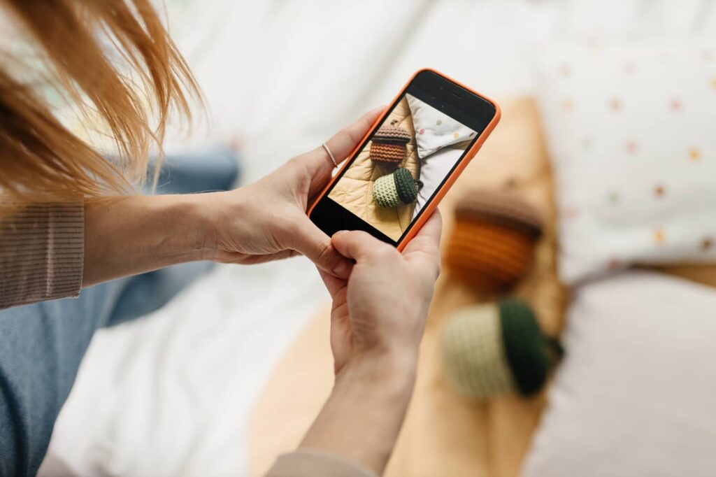 Girl looking at phone.